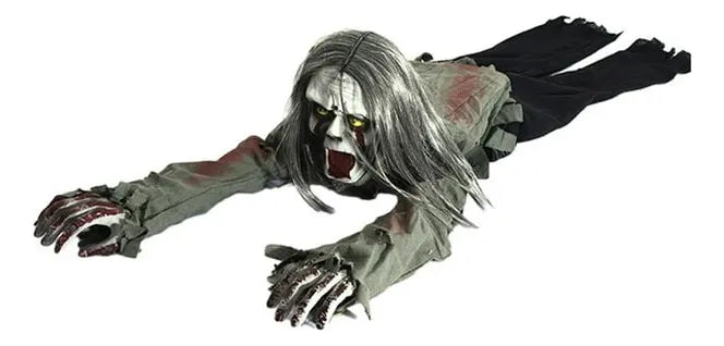 Zombie electronico Se Arrastra Luz Sonido 110cm Deco Halloween