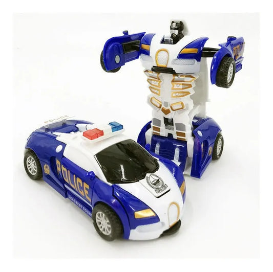 Auto Robot Transformers Policía Luz Y Sonido
