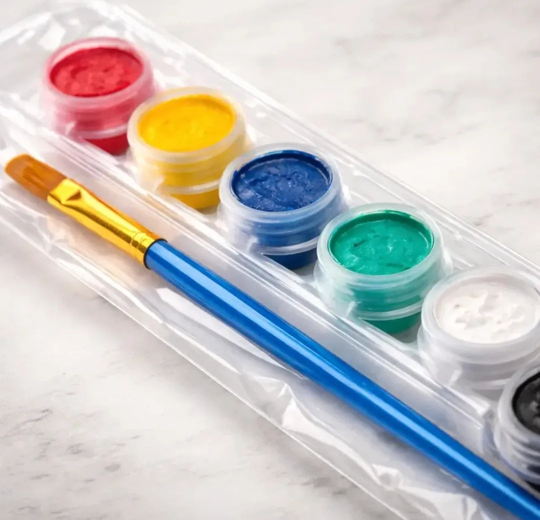 Kit De Arte Pizarra Lienzo C Atril+6témperas+pincel pack x6