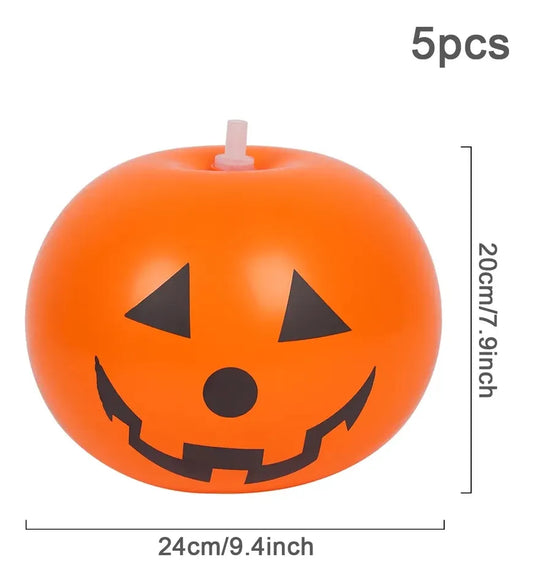 Globos De Calabaza Con Luz X5 Decoración Halloween