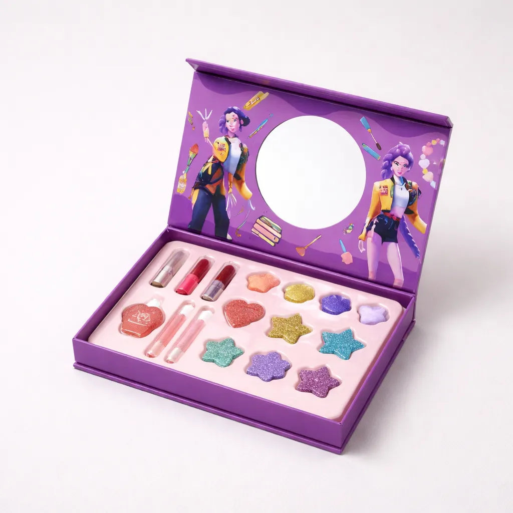Set Maquillaje Infantil Con Espejo Guerreras Kpop