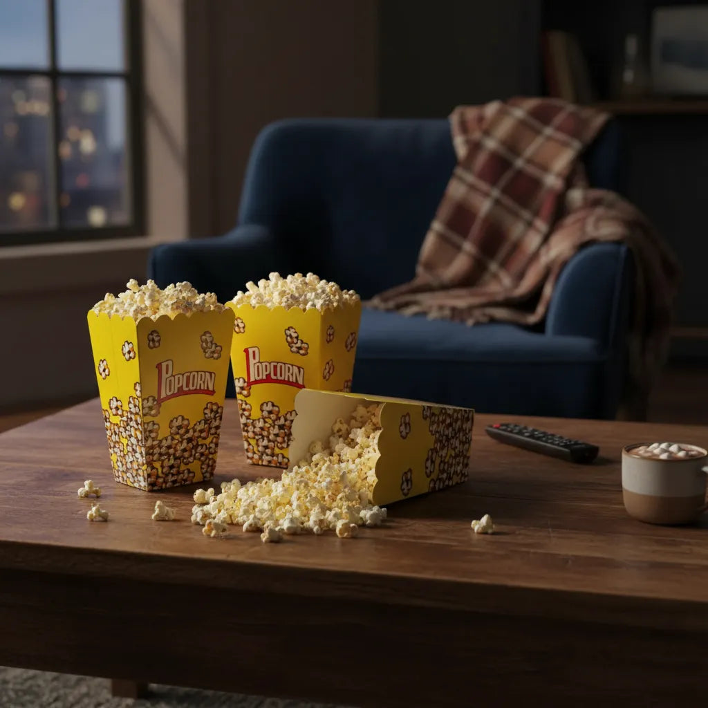 Cajas Para Popcorn De Cartón Amarillas 15cm Packx12