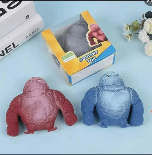 Pack 3 Squishys Gorila Capibara Y Cubo Antiestres