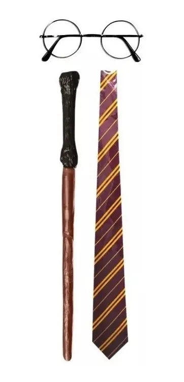 Set Harry Potter Varita Lentes Corbata Gryffindor