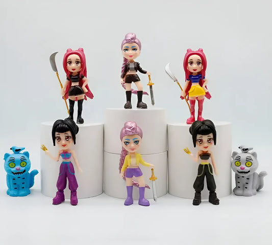 Muñeca Guerrera Kpop Demon Hunters Llavero Pack X4