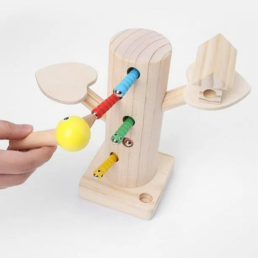 Juego Imantado Pájaro Carpintero En Madera