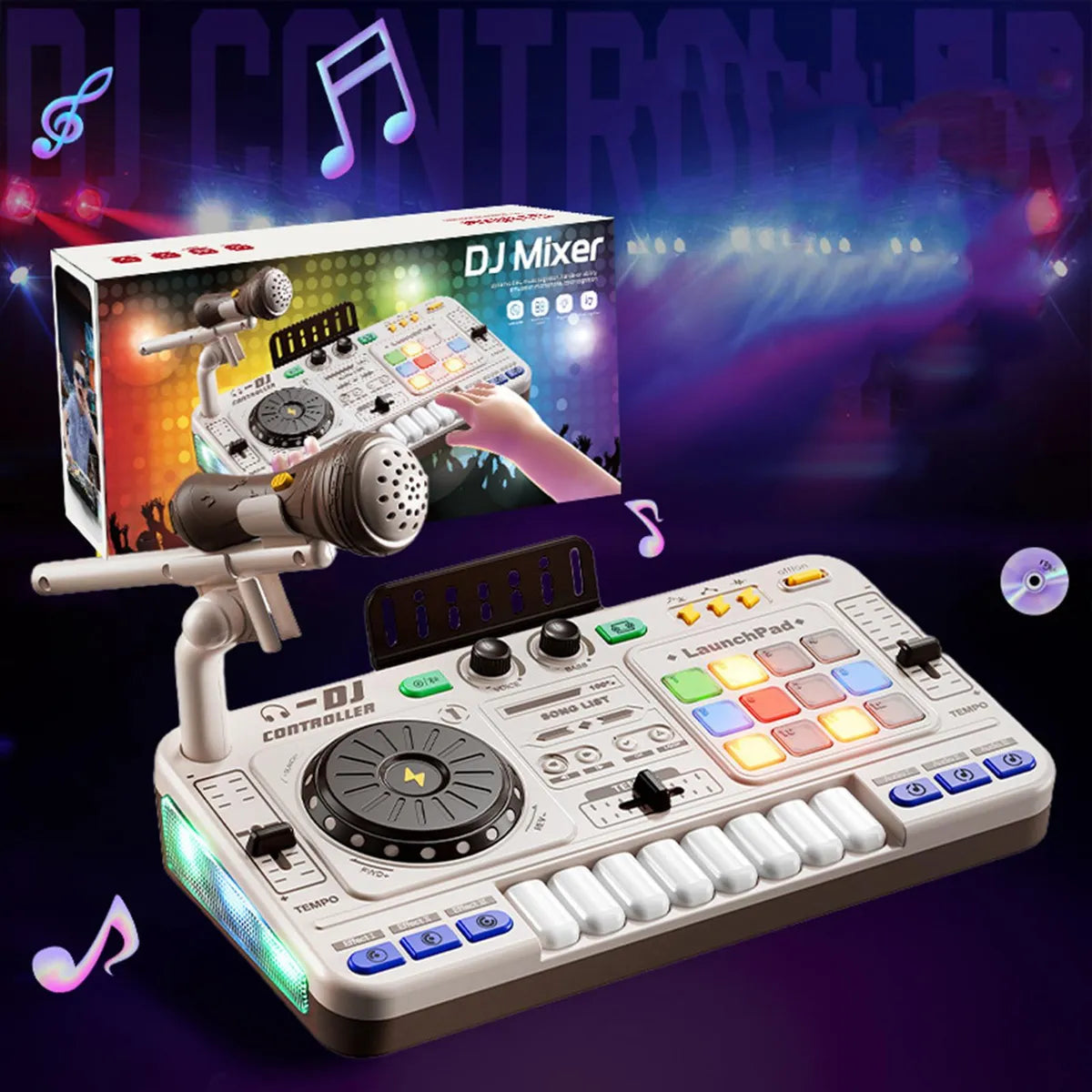 Juguete Consola Dj Infantil Con Microfono Mezclador