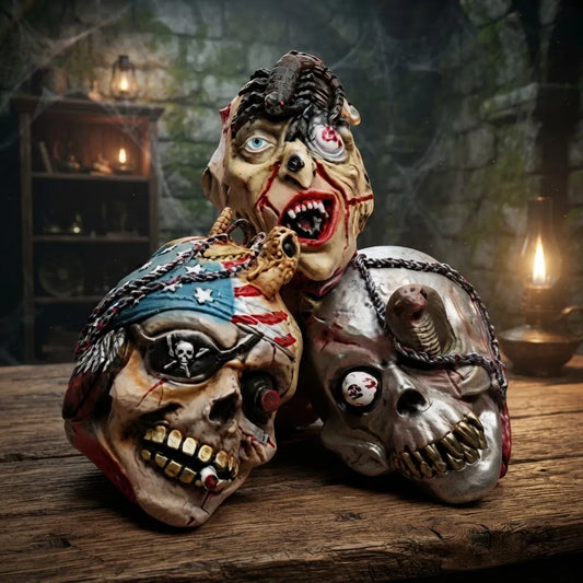 Cabezas Terroríficas de goma Para Decoración De Halloween