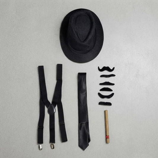 Set Disfraz Hombre Con 5 Accesorios Gorro Corbata