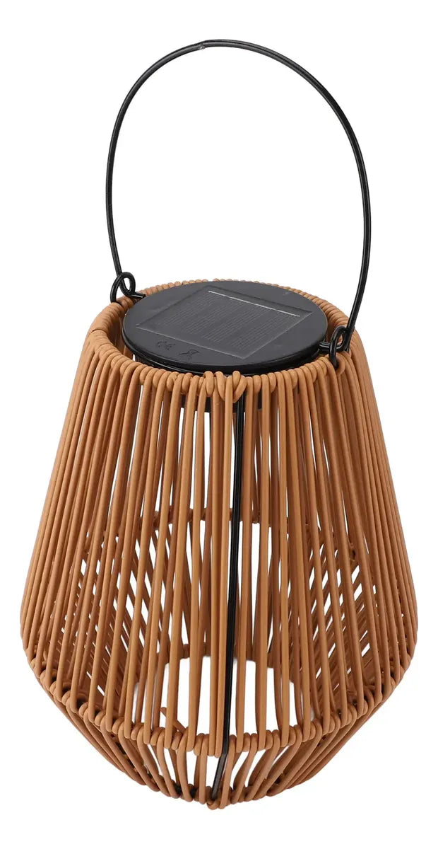 Lámpara Solar De Ratán Para Jardín Con Puerto Usb