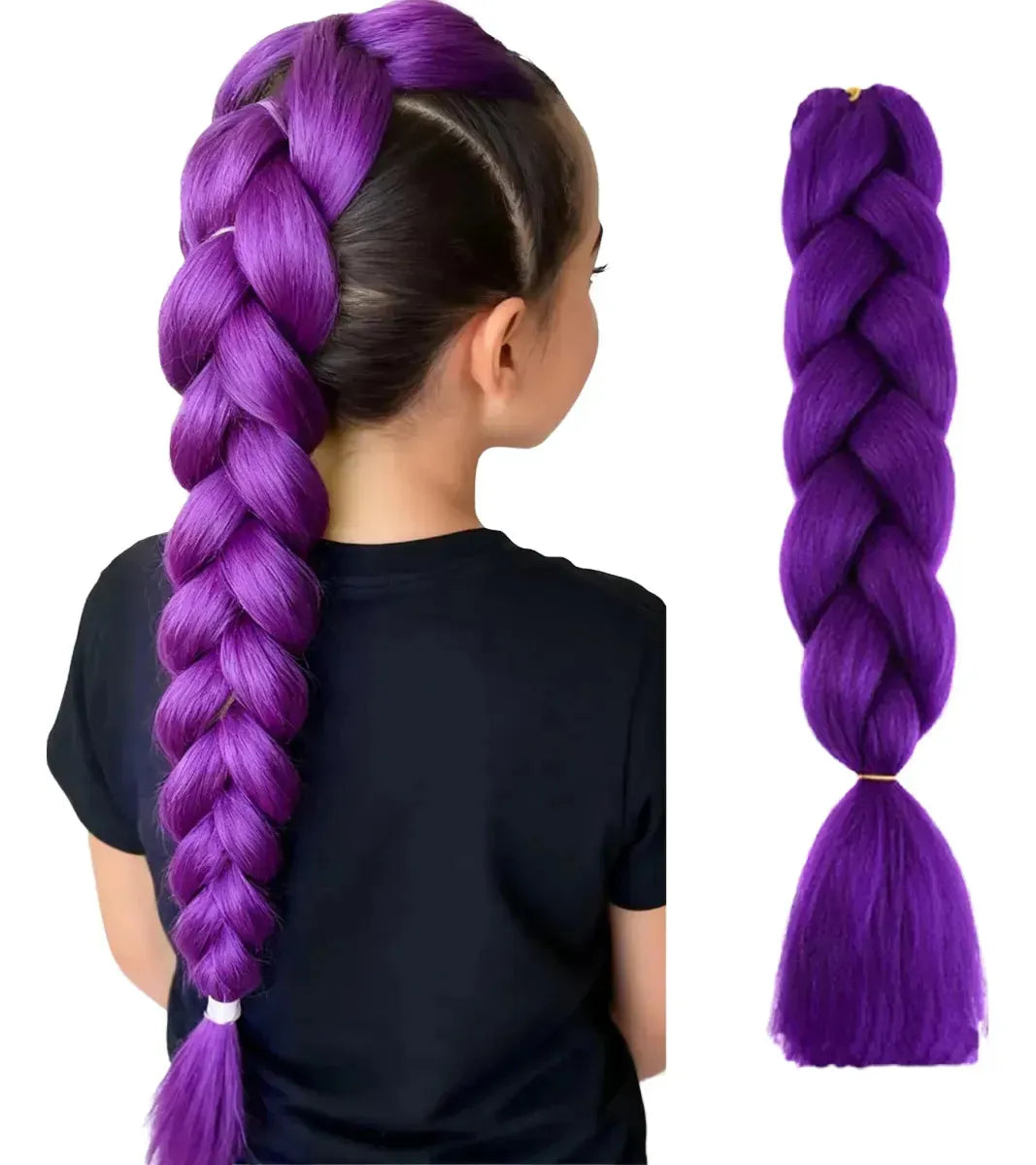 Trenza Morada Extension Rumi Guerrera K-pop Violeta 60CM