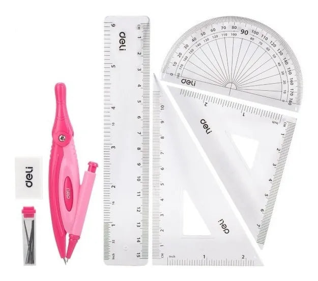 Juego De Geometría Escolar Deli Pionner 7 Pcs