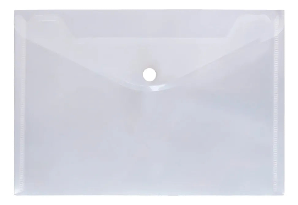 Sobre Transparente Pvc Tamaño A4 Con Cierre Botón