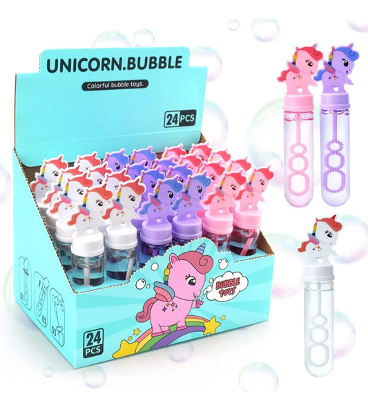 Set 24 Burbujeros 14 Cm Unicornio Fiesta Sorpresita