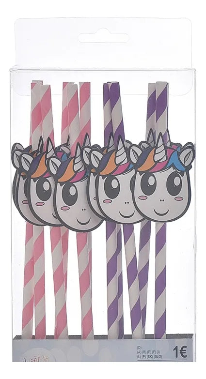 Sorbitos De Papel Unicornio Packx12 Fiesta Cotillon