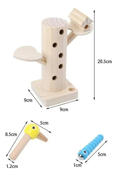 Juego Imantado Pájaro Carpintero En Madera
