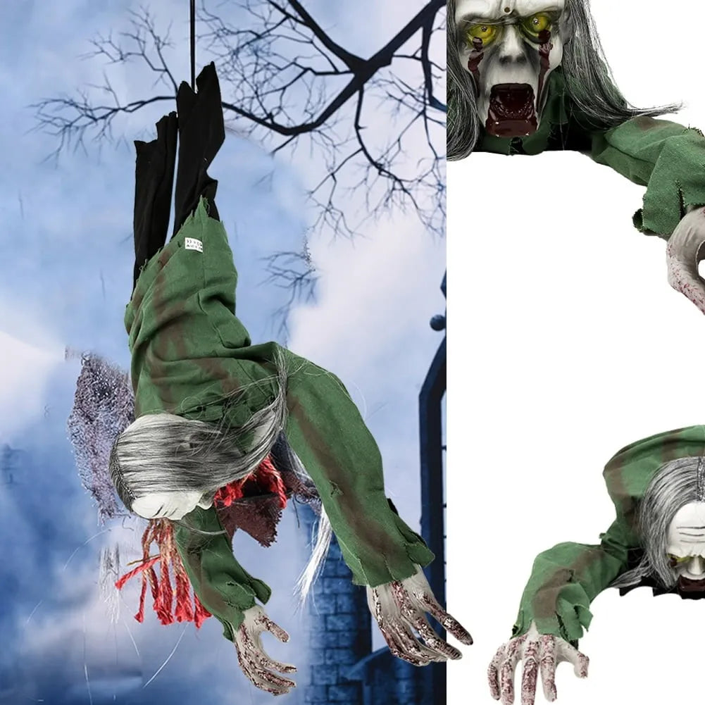 Zombie electronico Se Arrastra Luz Sonido 110cm Deco Halloween