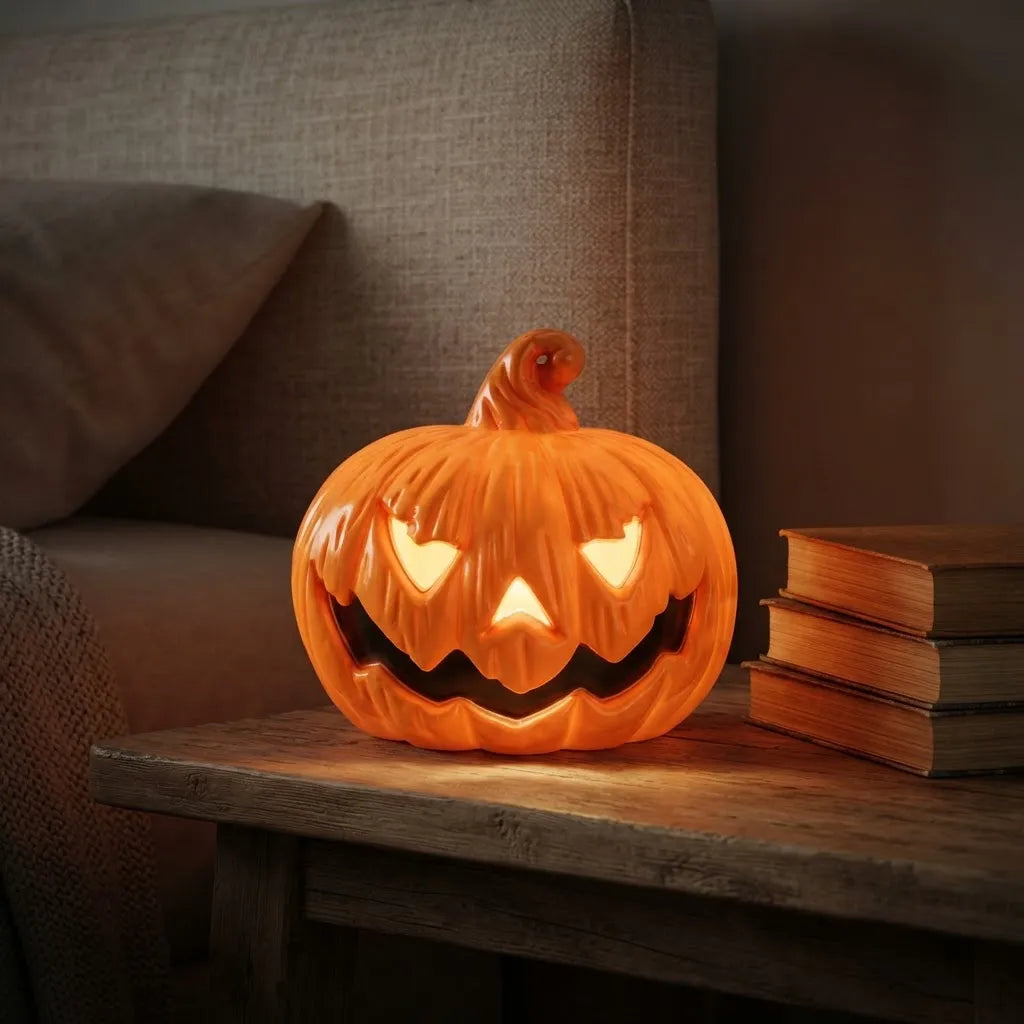 Lámpara Veladora Calabaza Halloween Grande 13cm