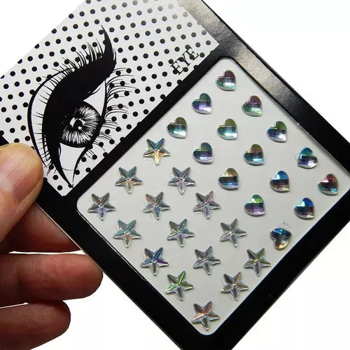 brillos Adhesivo Pack X2 Strass Rostro Y Cuerpo