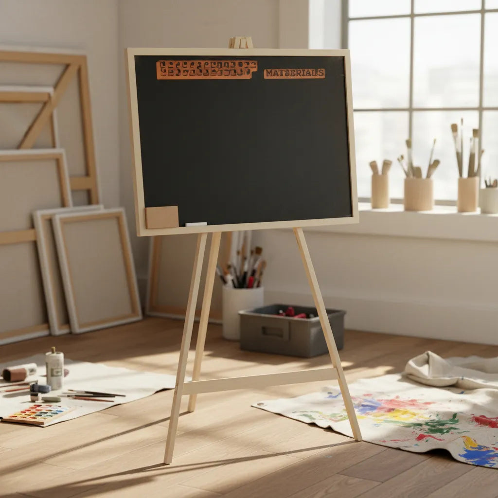 Pizarron De Pie En Madera Chico 3 Patas 40x33x78cm