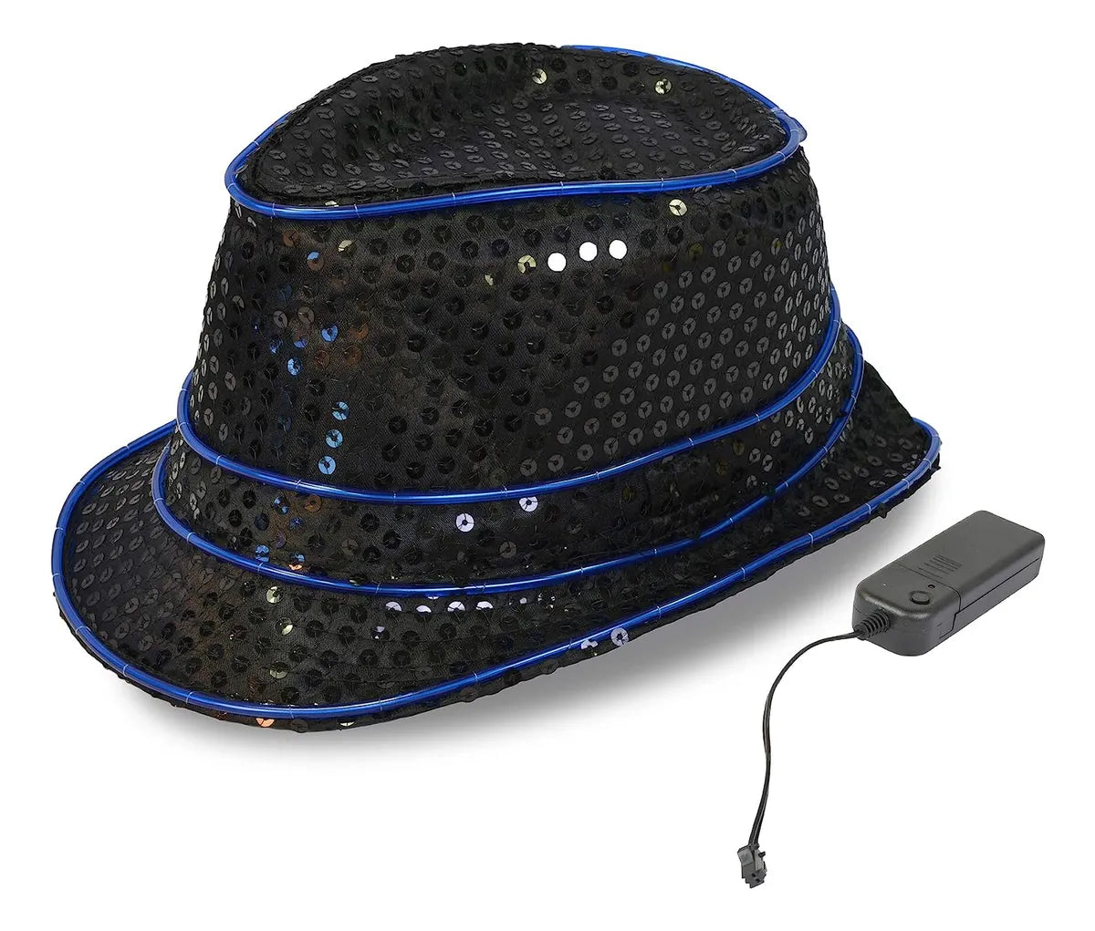 Gorro Sombrero De Lentejuelas Led A Pila Control