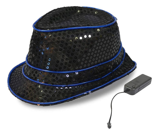 Gorro Sombrero De Lentejuelas Led A Pila Control
