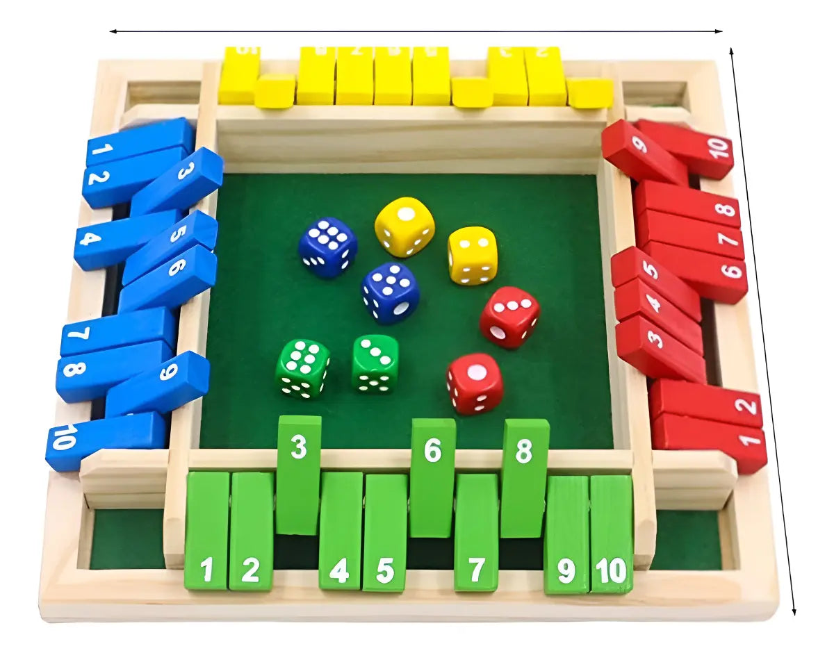 Juego De Mesa Shut The Box Juego De Dados Madera