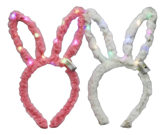 5 Diademas Orejas Conejo Luminosa Luz Led Disfraz
