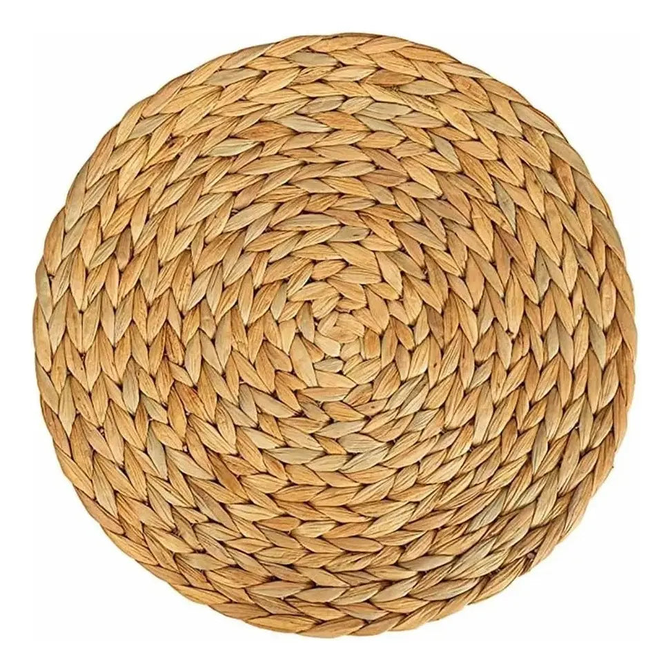 Individual Circular Ratán Tejido 38cm Marrón
