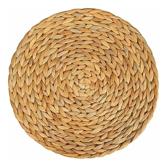 Individual Circular Ratán Tejido 38cm Marrón