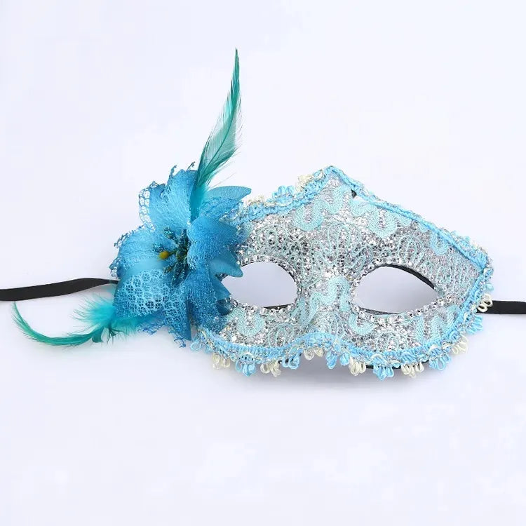 Antifaz De Tul Con Flor Varios Colores