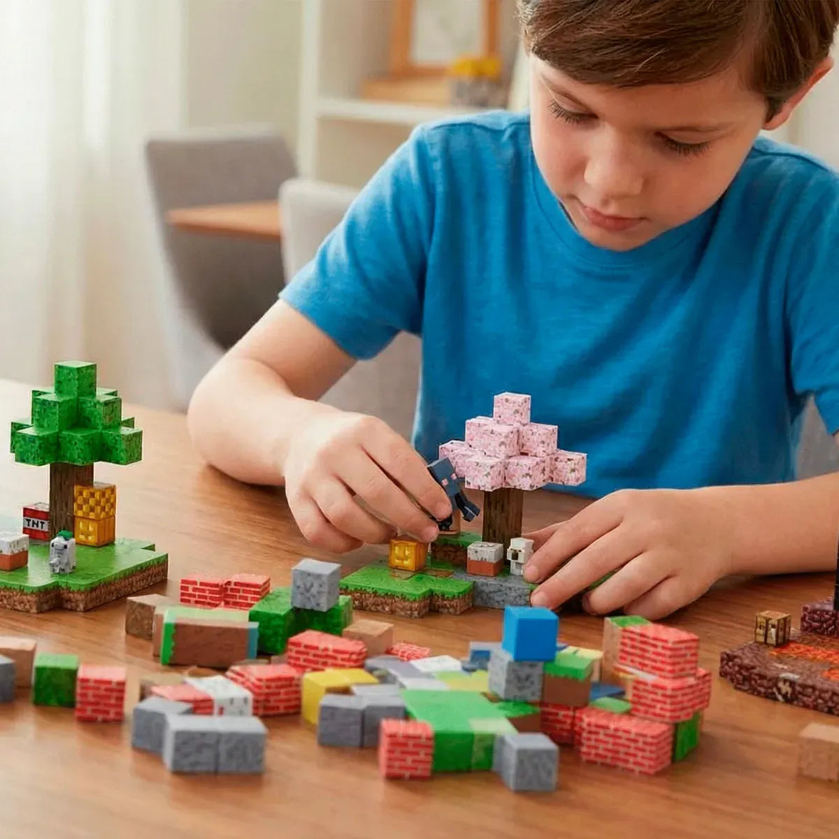 Set Bloques Magneticos Minecraft Caja Tnt o Creeper 88 Piezas