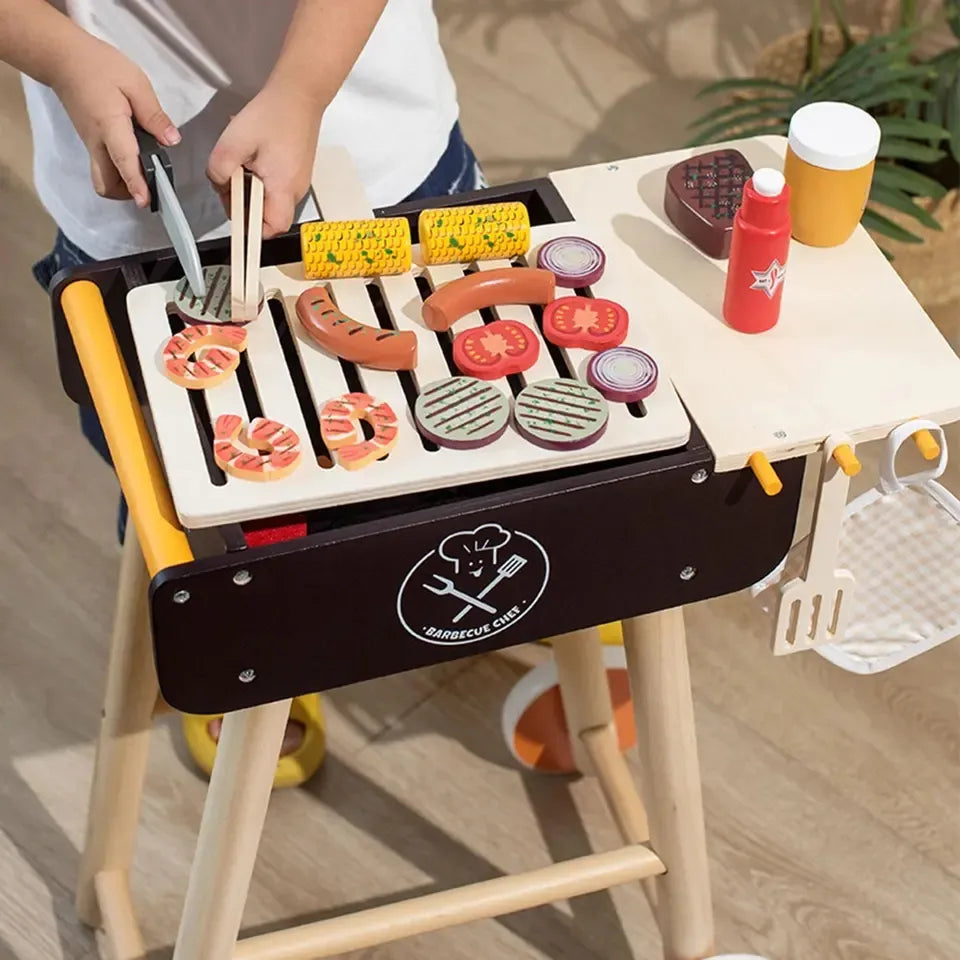 Barbacoa En Madera Montessori 50cm 20 Pcs Cocina