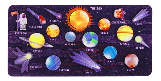 Puzzle En Madera Sistema Solar Planetas Montessori