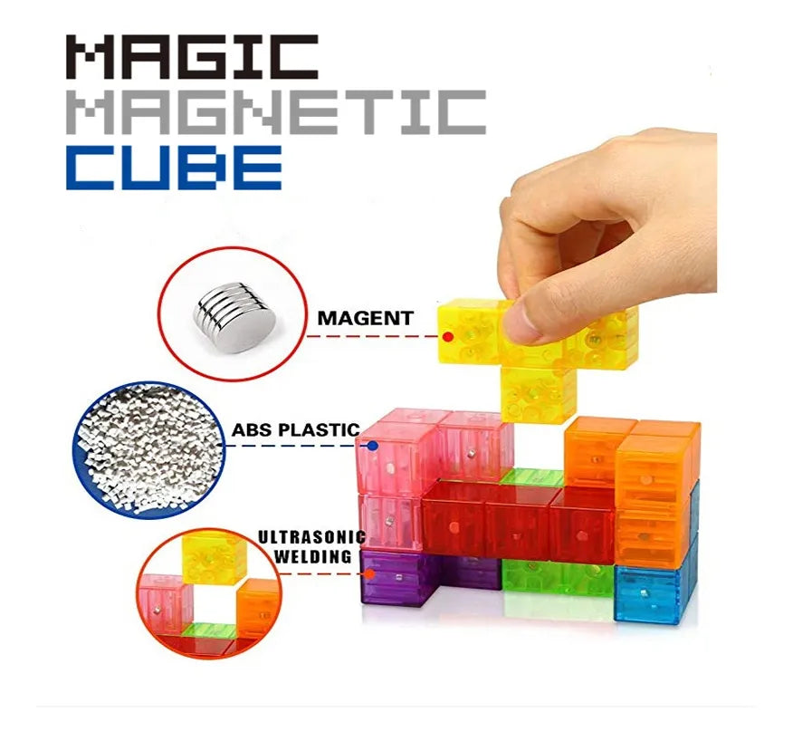 Cubo Puzzle Mágico Magnético 156 Formas Colorido