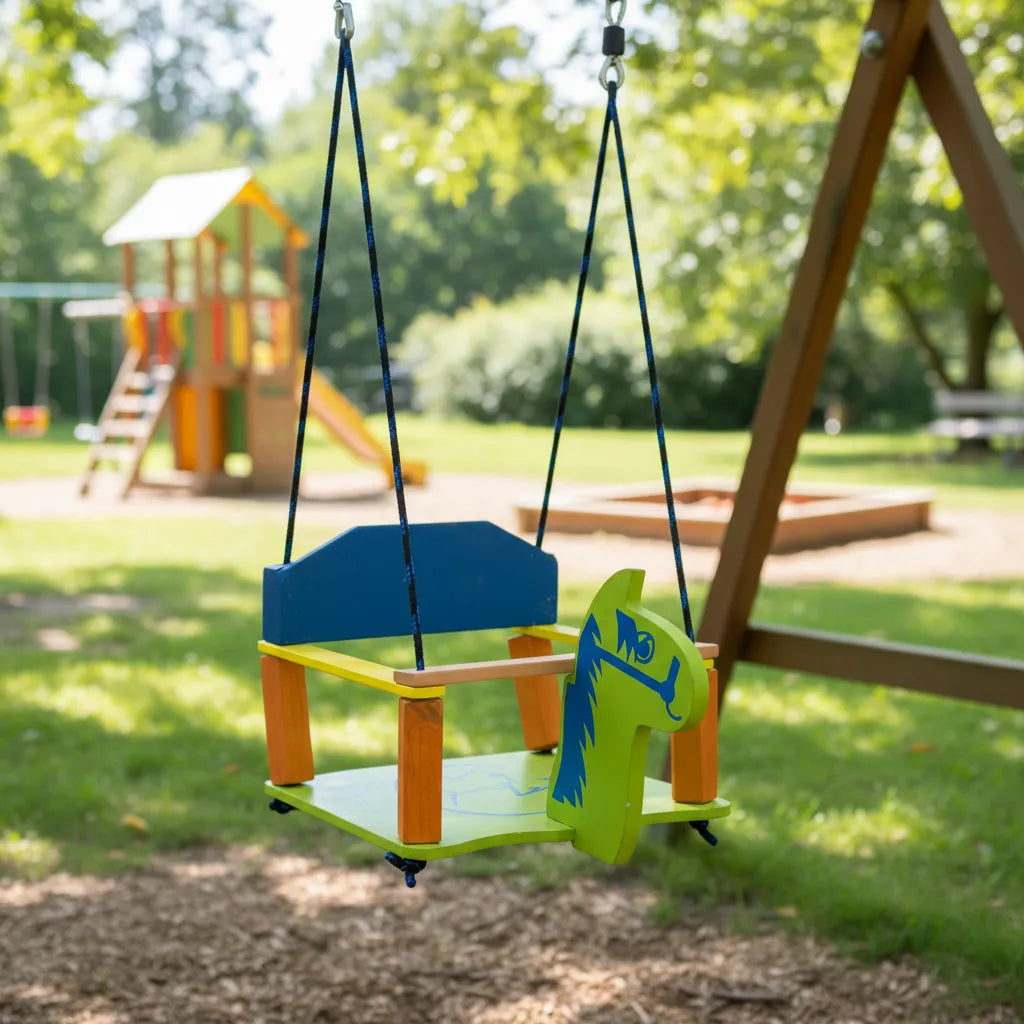 Hamaca Bebe De Madera 35x33 Con Soporte Protector