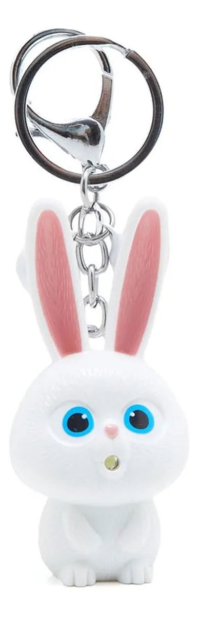 Llavero De Conejo Blanco Con Sonido Souvenir