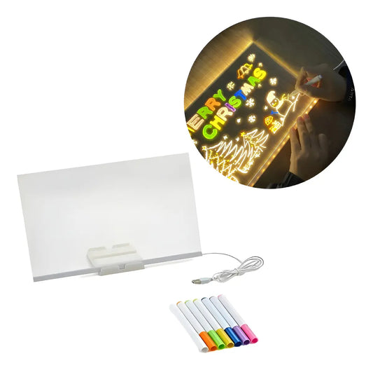 Pizarra Luminosa Magica 15x15cm Led Usb Viral tik tok Ltf Shop