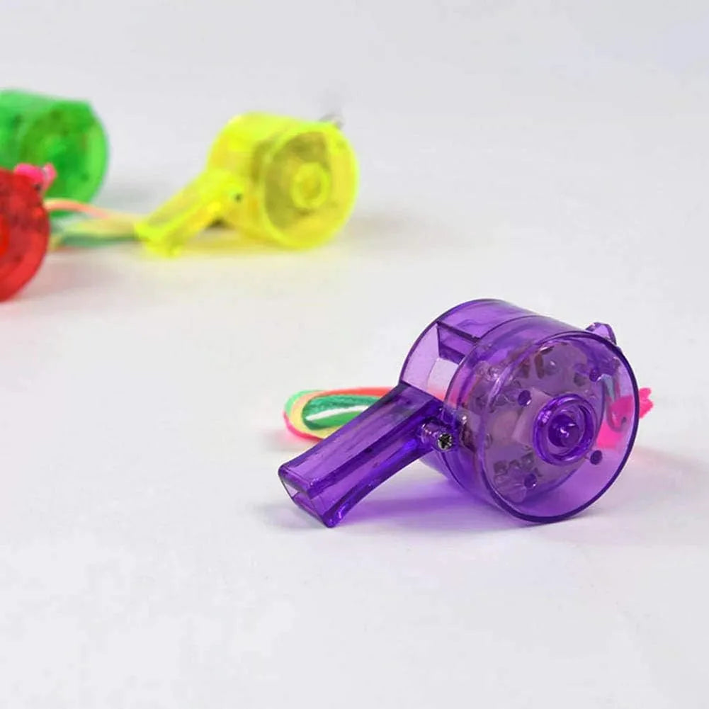 Chifles Silbato Con Luz Led Pack X6 Cotillón Fiesta