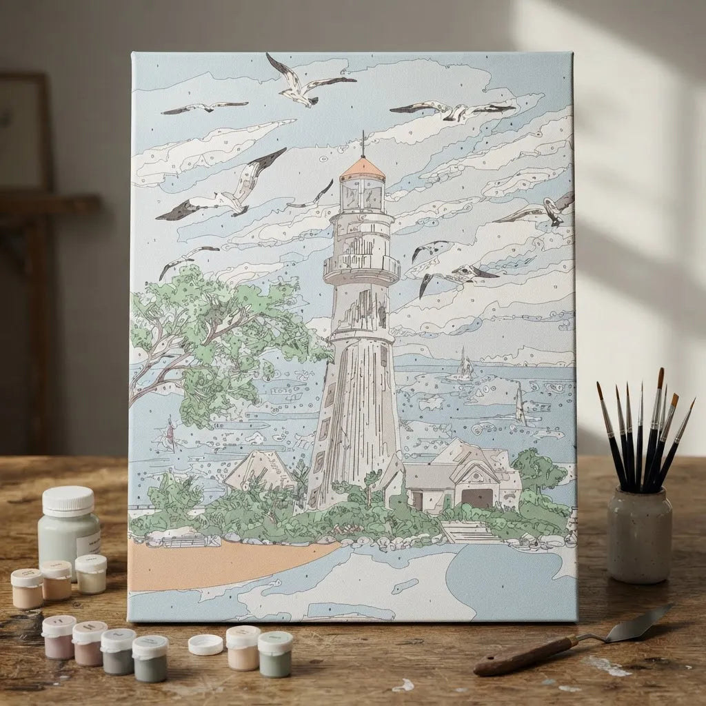 Pintura por numeros con bastidor cuadro 50x40