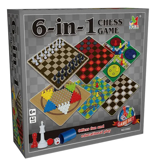 Juego De Mesa 6 En 1 Damas Ajedrez Ludo Escalera