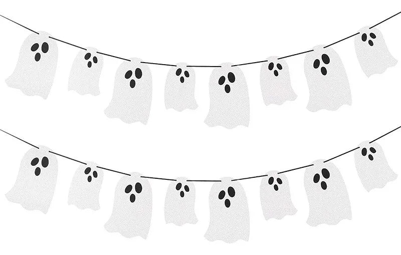 Guirnalda Fantasma Brilloso Decoracion Halloween