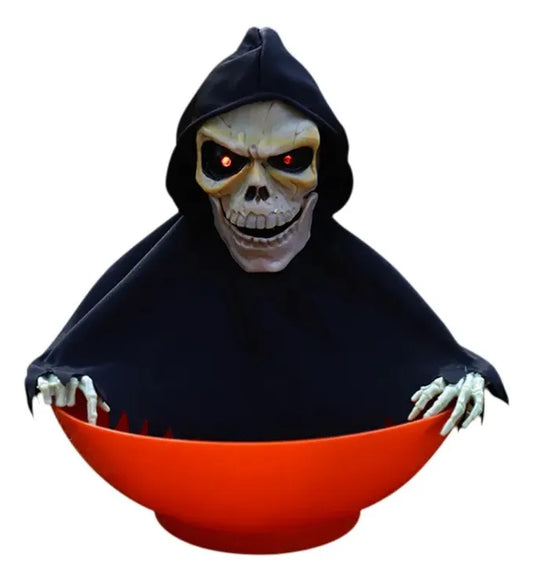 Caramelera Deco Halloween Fantasma Luz Y Sonido