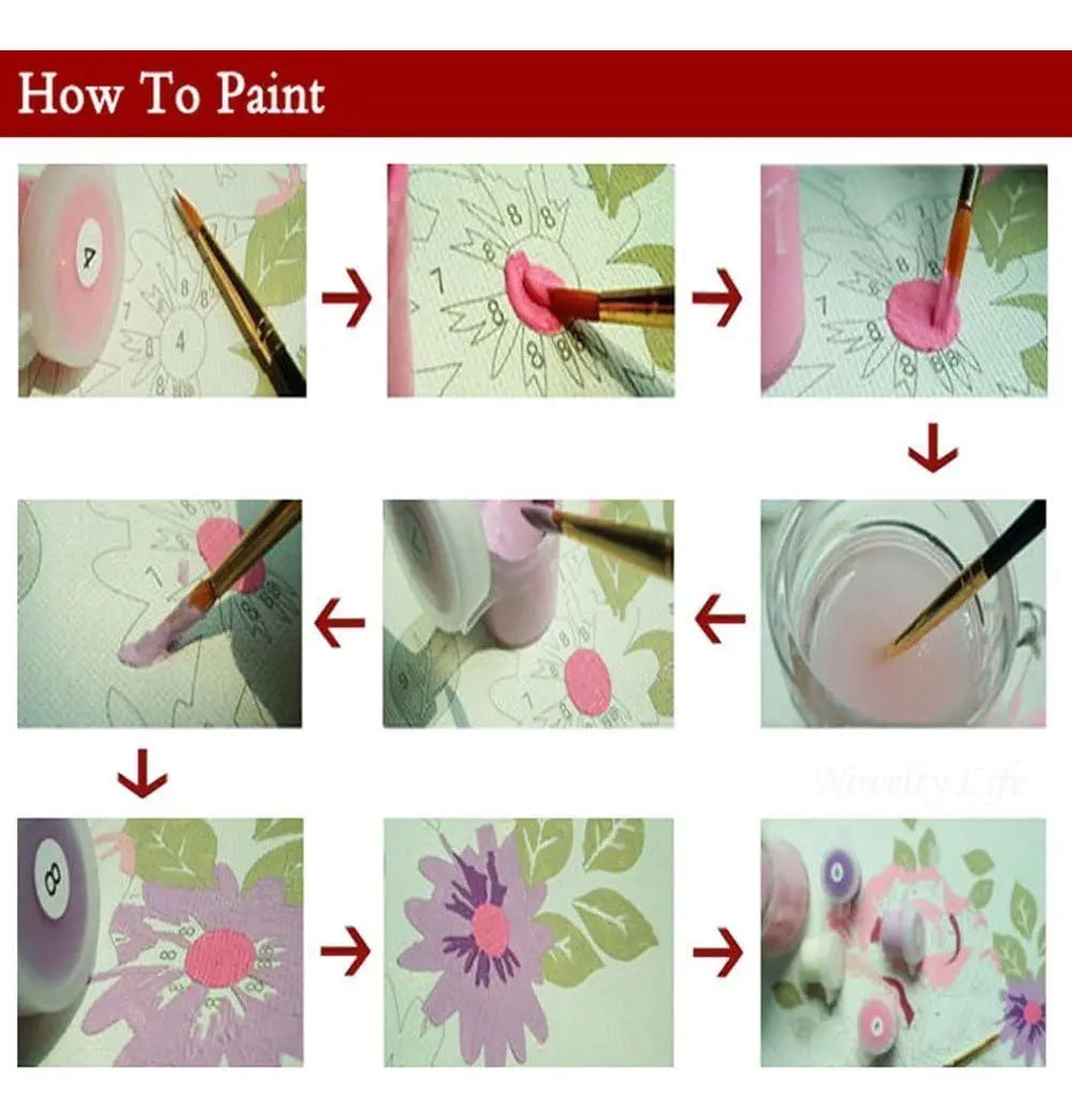 Pintura por numeros con bastidor cuadro 50x40
