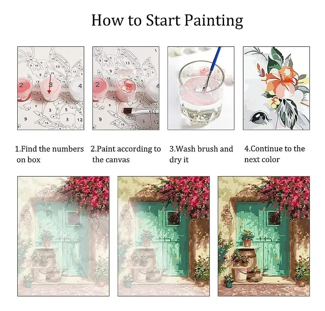 Pintura por numeros con bastidor cuadro 50x40