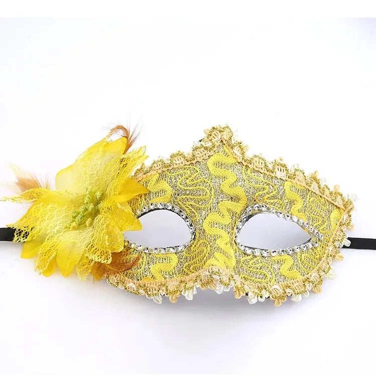 Antifaz De Tul Con Flor Varios Colores