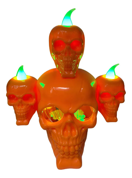 Lampara De Calavera Con Humo 14cm Deco Halloween