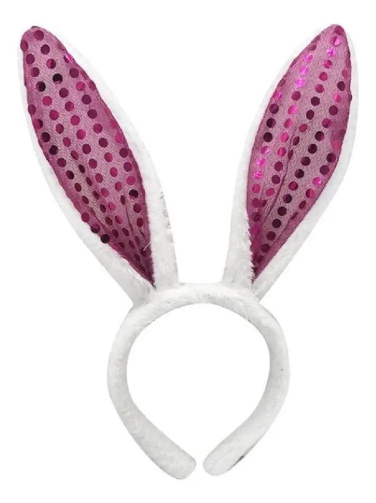 Tiara Orejas De Conejo Con Lentejuelas Cotillon