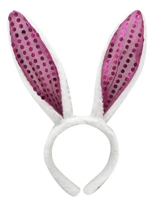 Tiara Orejas De Conejo Con Lentejuelas Cotillon
