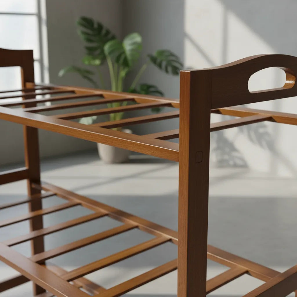 Zapatero De Madera Con 3 Estantes Organizador